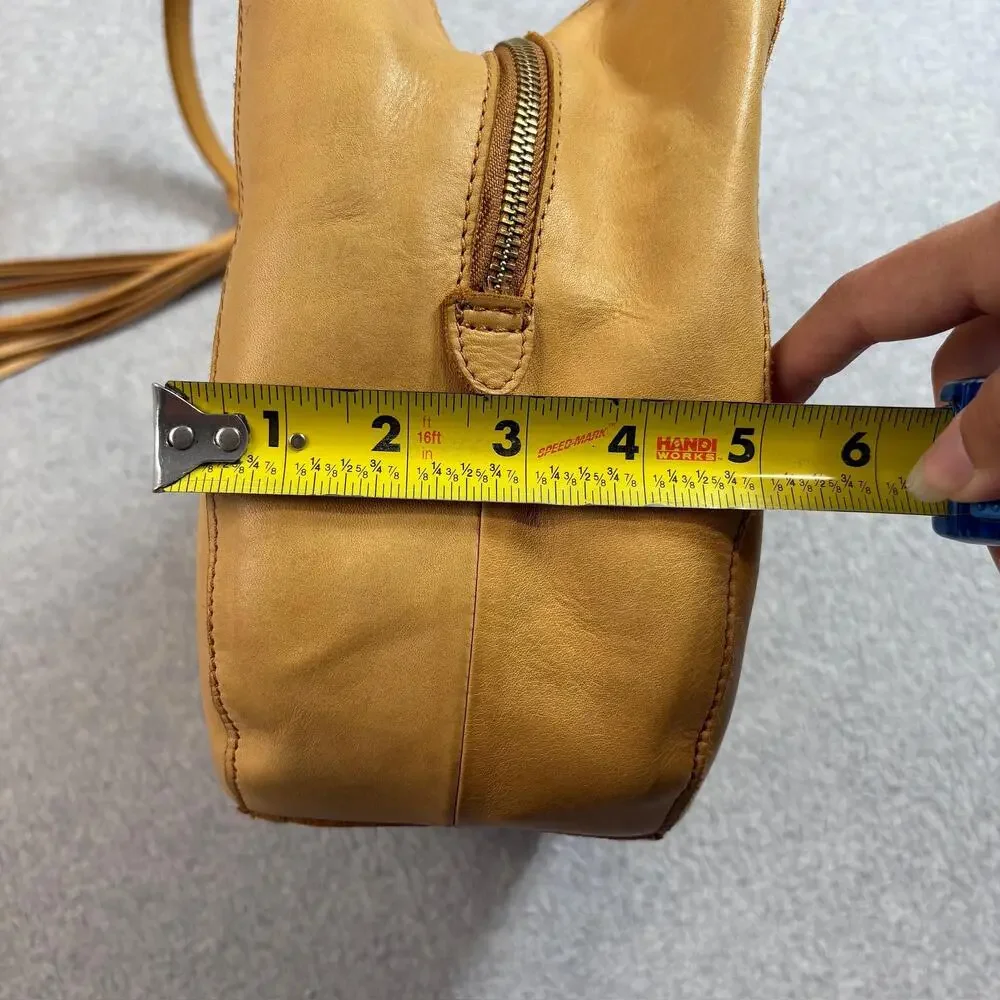Margot Leather Hobo Purse Women Tan Large Slouch Shoulder Tassel Boho Heritage